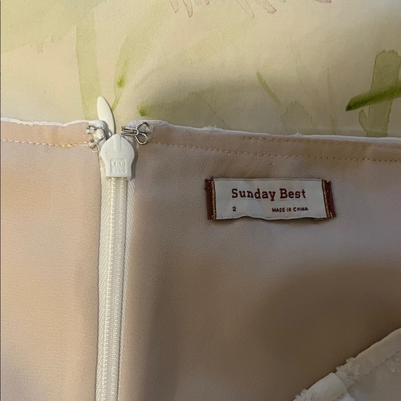 Sunday Best White Mini Skirt With Hearts - Picture 2 of 4